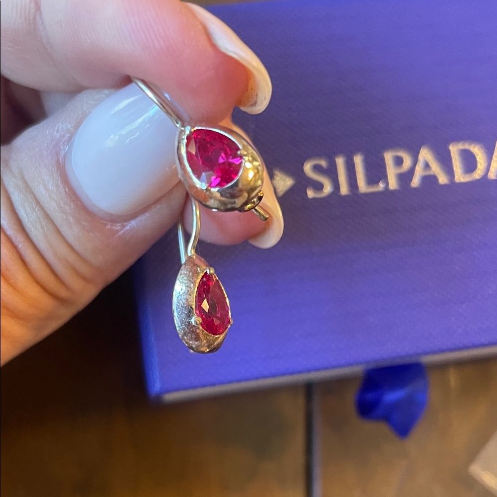 Silpada 092 stampedred  Teardrop Gemstone Drop Earrings. Just beautiful!